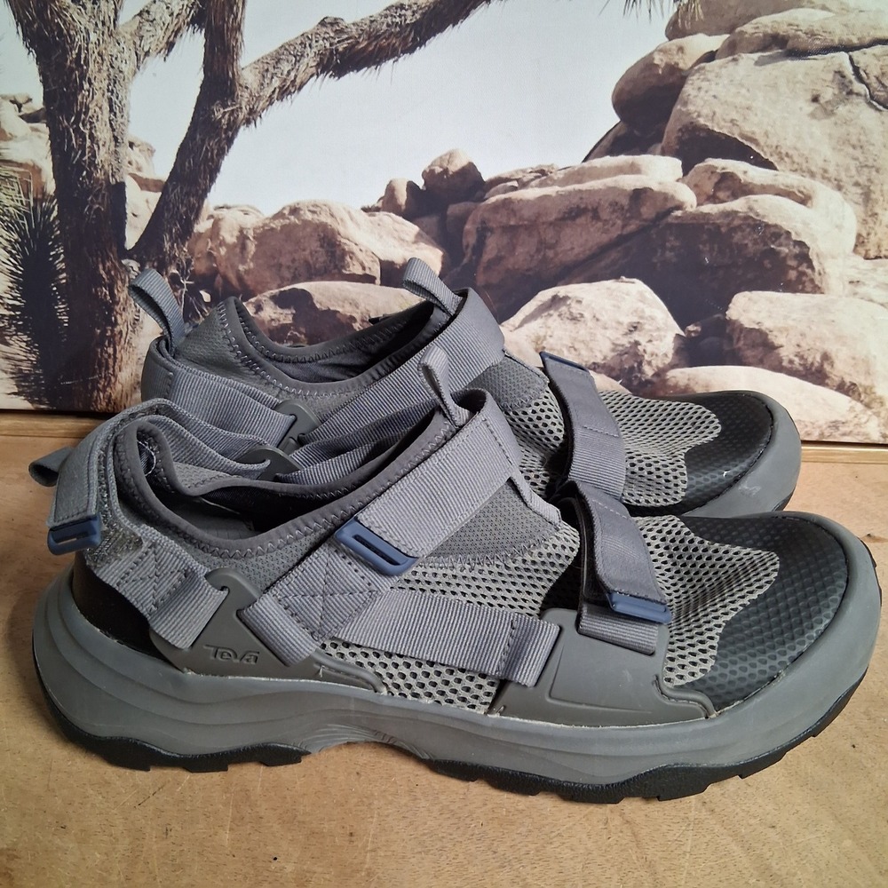 Teva Omnium 2 Mens Grey Black Hybrid Hiking Water Sandals Shoes 1019160 Size 12 - Picture 3 of 11